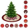 Tree Christmas Skirt Red Plaid Santa Elk Carpet Mat Cover Home Decoration Xmas