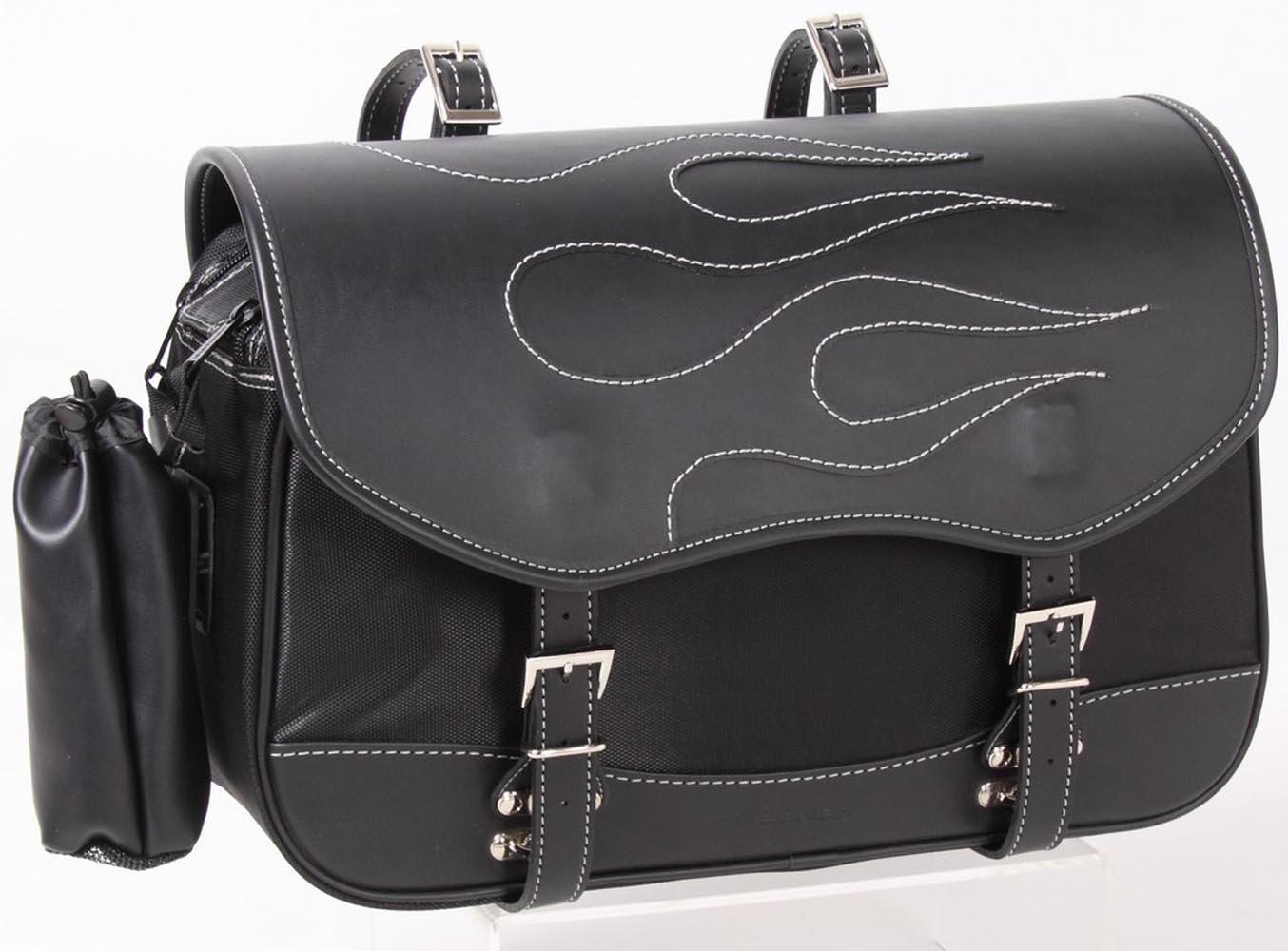 

DEGNER Nylon Saddle Bag Fire Stitch PVC Black Length 27 x Width 43 x Height 16 cm (Synthetic Leather)/Nylon NB-96