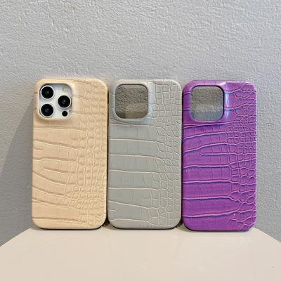 Crocodile Leather Texture Is Suitable for Apple 16promax Phone Cases, IPhone15 High-end 14 Shockproof 13 Luxurious Men's Leather Cases