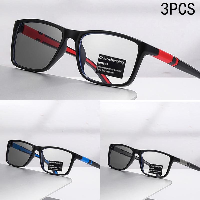 2/3PCS Ultra-lightweight Photochromic And Color-changing Fashionable Presbyopic Glasses With Anti-blue Light Function 8890