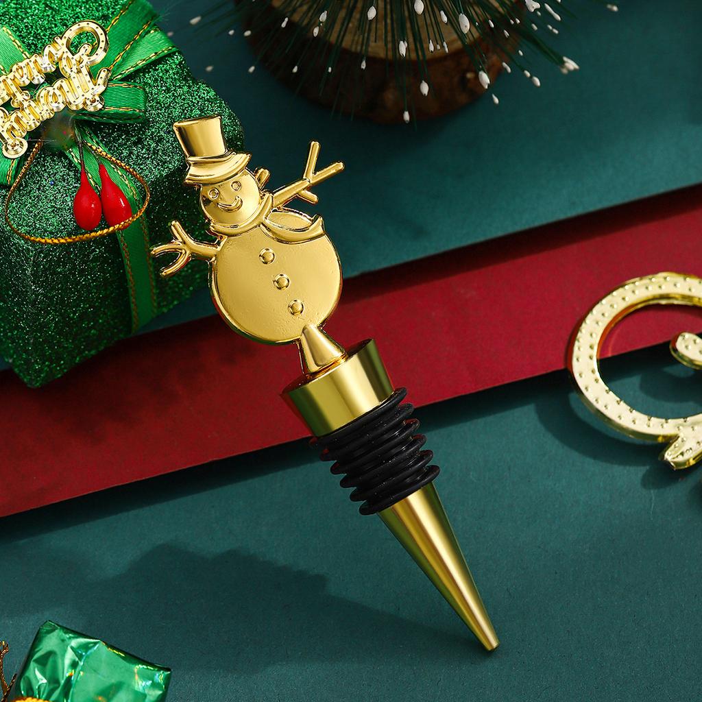 1pc Elk Wine Stopper Expanding Beverage Bottle Stopper Preservation Red Wine Cork Metal Bottle Champagne Stopper Christmas Tree