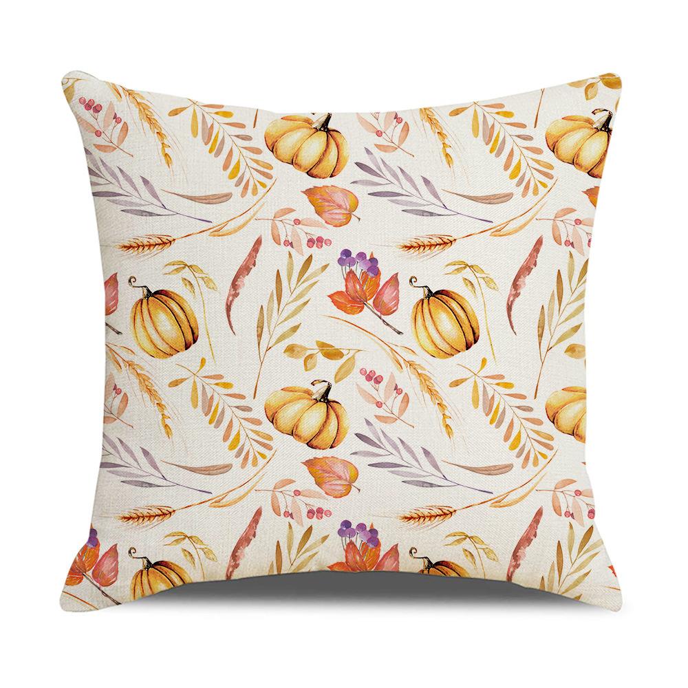 Home Autumn Pillow Cover New Pumpkin Truck Linen Cushion Cushion Cover