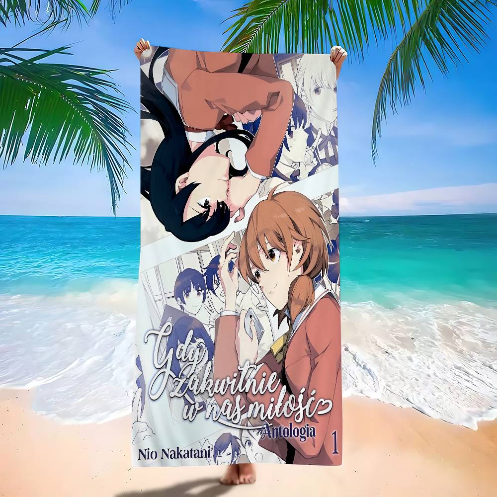 Anime Bloom Into You Big Microfiber Beach Towels Quick Dry Towel Sand Beach Towels Pool Towel for Travel Swim Pool Yoga