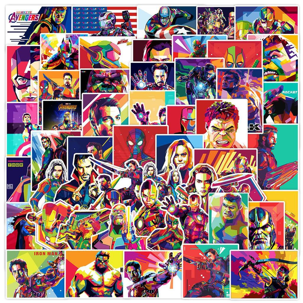 50 100pcs Various Cute Anime Avengers Graffiti Stickers Waterproof Diy Decals For Phone Laptop Luggage Notebook Thermos Decor