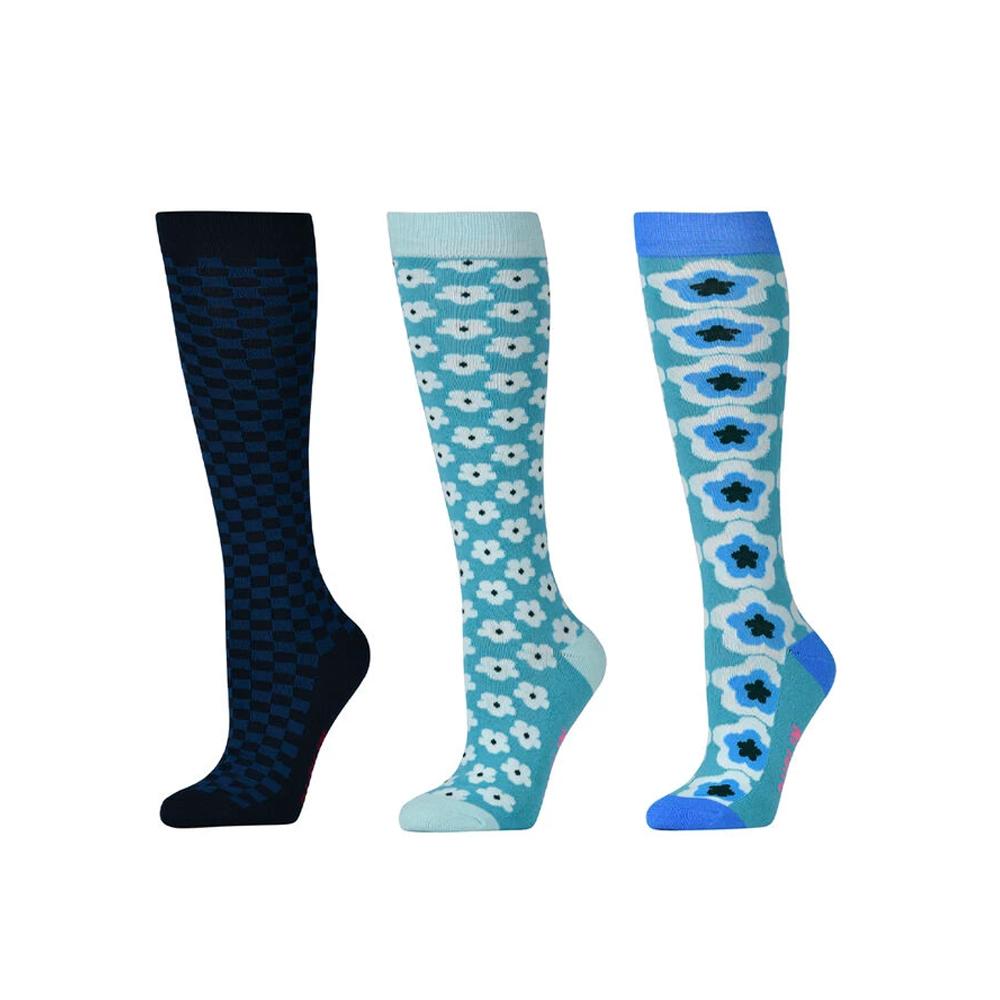DUBLIN Unisex Erwachsene Geometrisch Floral Hohe Socken (Packung mit 3)