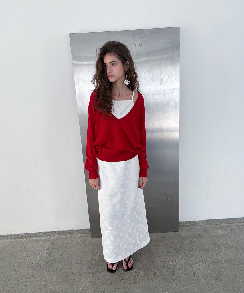Poeteuseoul Deep V Knit_Red