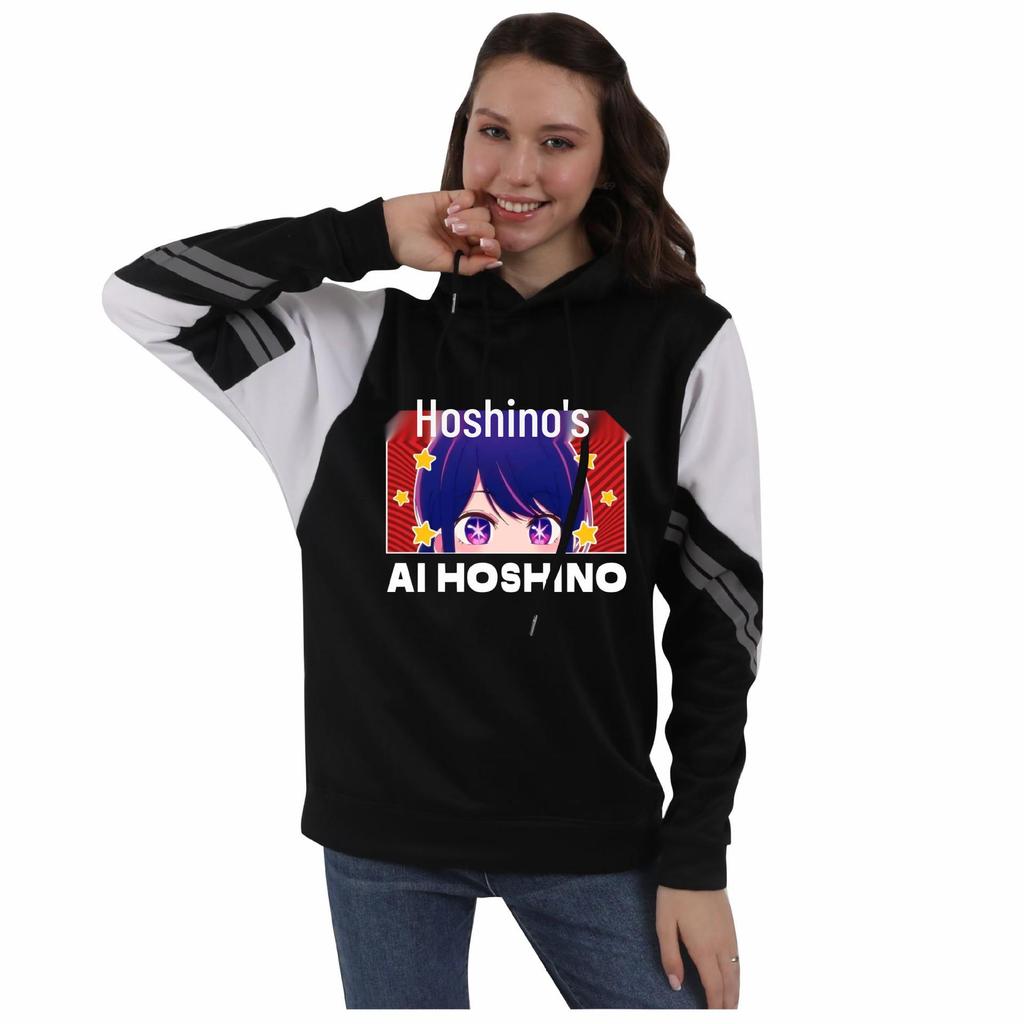Oshi no Ko My Starry-Eyed Child Unisex Autumn/Winter Color Block Hoodie with Velvet