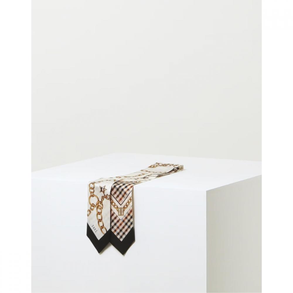 Daks Petite Silk Scarf Chain Print Beige Dcsc6f821i2