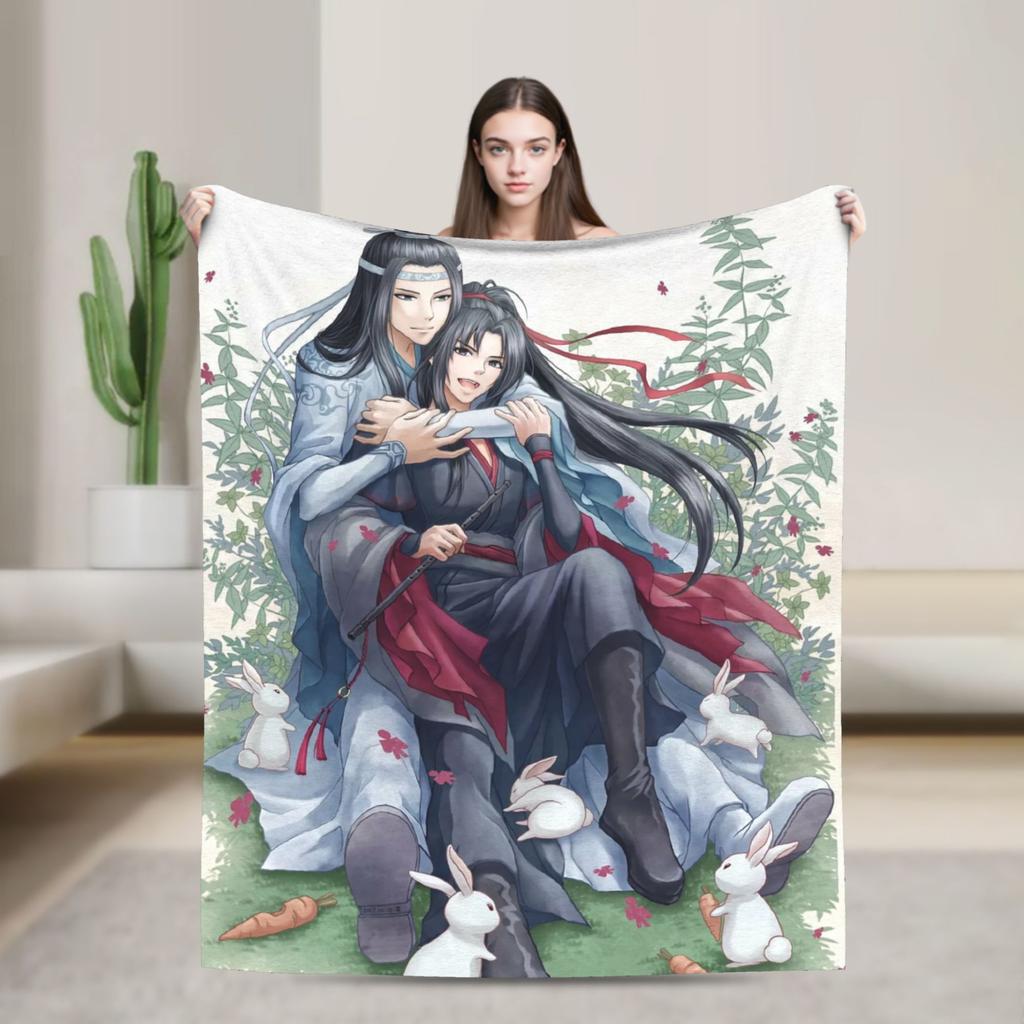 the Untamed Blanket Cute Rabbits Flannel Funny Soft Throw Blanket for Chair Covering Sofa Spring/Autumn