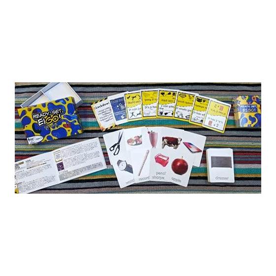 Card Game "Ready, Set, Eigo! Card Game" English Card Game A Fun Game To Learn English (128 Cards Included) (LEVEL 1 (original Game))