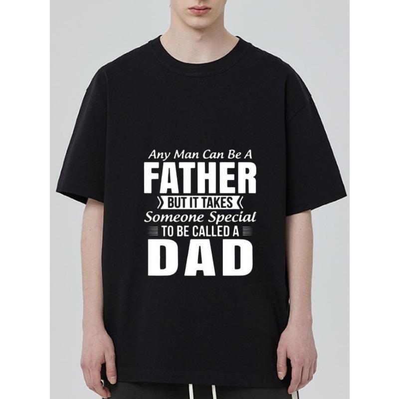 

Black T Shirt with Father and Dad Quote Print for Men Casual Wear XXXXL чорний