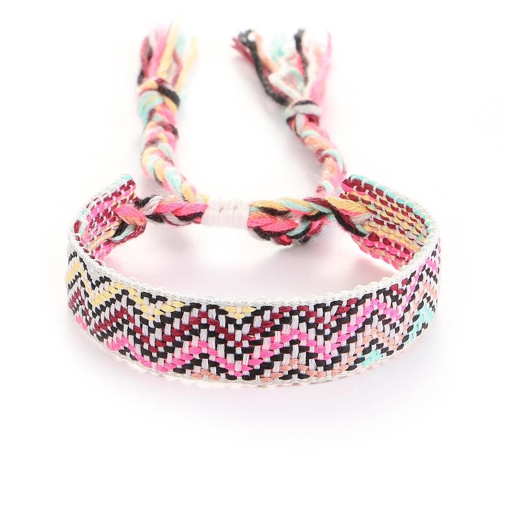 Trendy Woven Rope Drawstring Plaid Bracelet for Women
