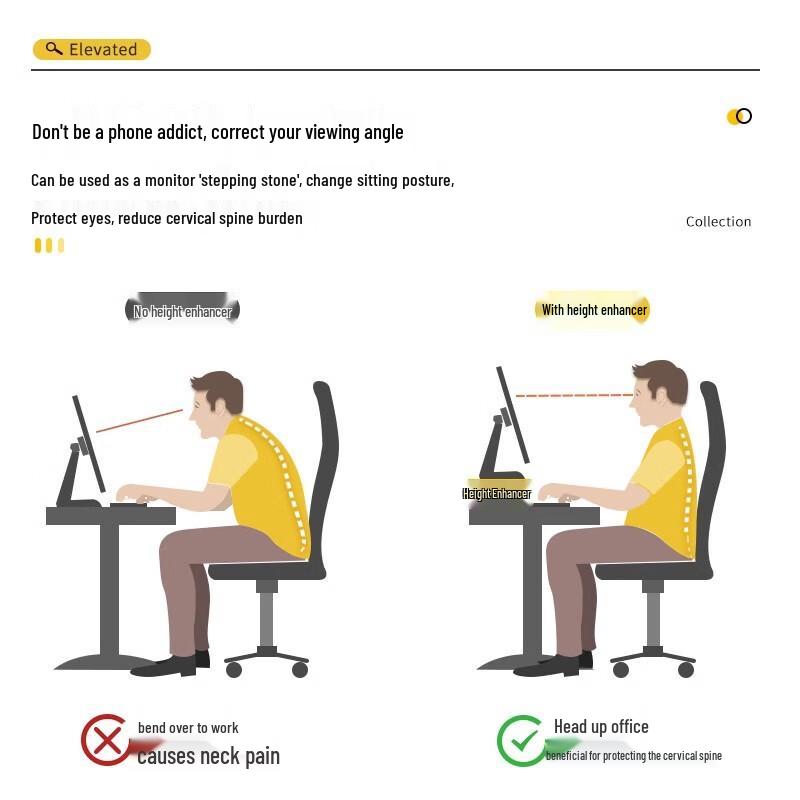 Monitor Riser with Desktop Storage Shelf