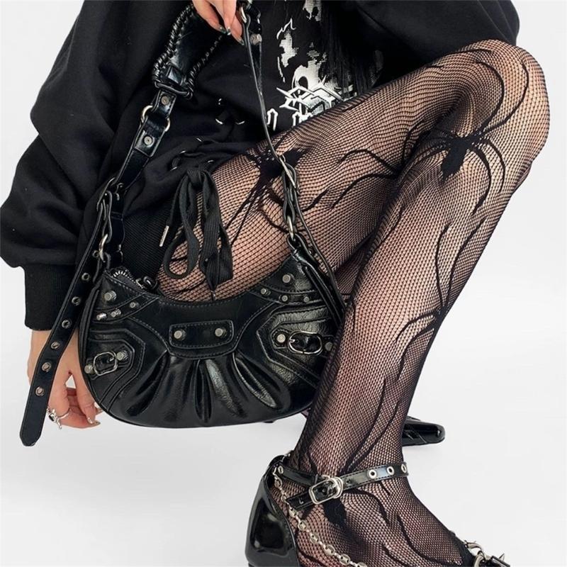 Women's Fishnet Pantyhose Stockings Spiderweb Patterned Tights Socks Halloween Fancy Dress Costume Accessories Hosiery
