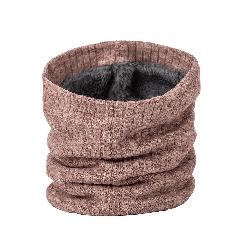 

Unisex Double-Layer Wool Neck Gaiter: Plush, Warm, Solid Color Knit Scarf for Autumn/Winter One Size