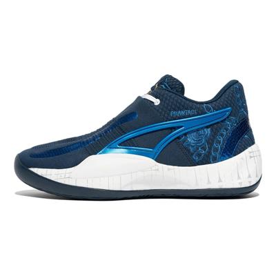 Phantaci X  Rise Nitro Collaboration Round Toe Lace-Up Non-Slip Low-Top Basketball Shoes Unisex Sneaker Blue White 377655-02