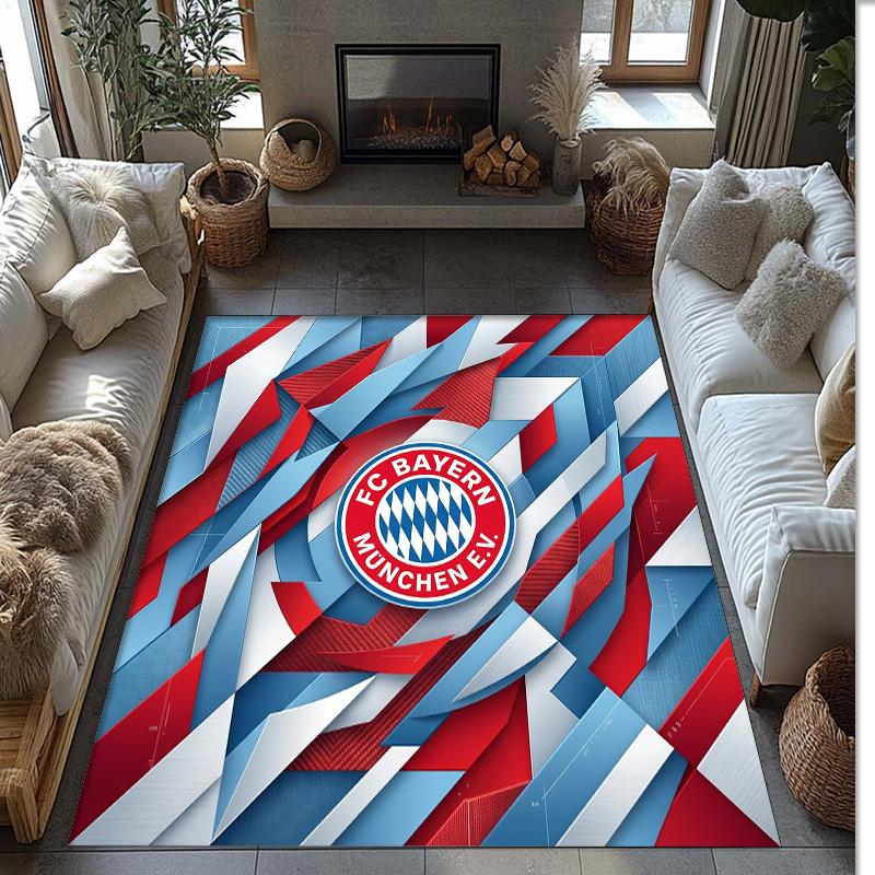 FC Bayern München Bedruckter Flanell Teppich rutschfest weich Polyester Boden Teppich Indoor Dekor Matte für Schlafzimmer Wohnzimmer Sofa Spielzimmer Heimdekoration