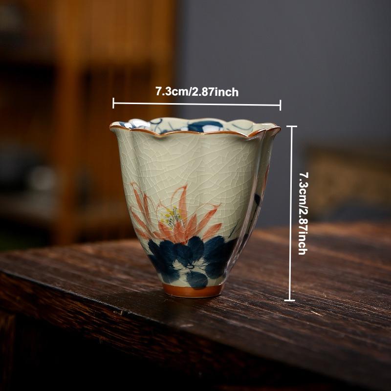 

Hand-painted Underglaze Teacups Chinese Kung Fu Tea Set Retro Vintage Master Cups Houesehold Teaware Tasting Mugs Tea Ceremony