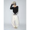 [Shi Shi] Women's Slim Fit Wool Cardigan - Boat Neck, Single-Breasted, Long Sleeve, Slightly Elastic, V8141