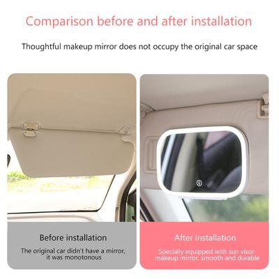 Mini Car Interior Makeup Mirrors Sun Visor Plate Led Mirror For Girls Women Rechargeable Fill Light Universal Vanity Mirror