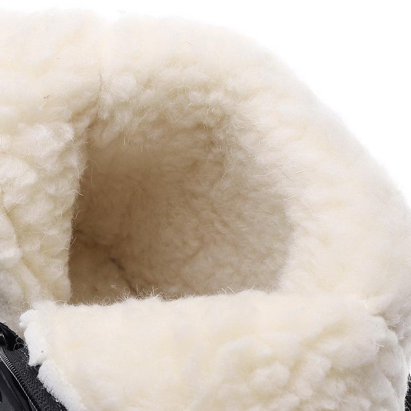 Outdoor Winter Snow Boots for Women, Thick and Warm Cotton Shoes, Anti Slip and Waterproof Midsole Boots