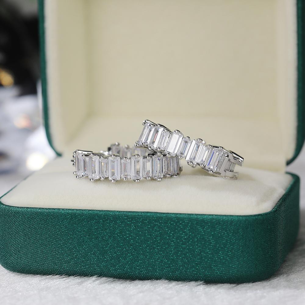 BELLA BOX High-quality Silver Color/Gold Color Earrings Women Wedding Party Hoop Earring Versatile Luxury Zircon Jewelry