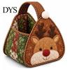 Holiday Decorative Tote DIY Quilted Christmas Basket Kit, Character Plaid Fabric Carry Tabletop Ornament Holder Craft Set, Storage Sewing Project,