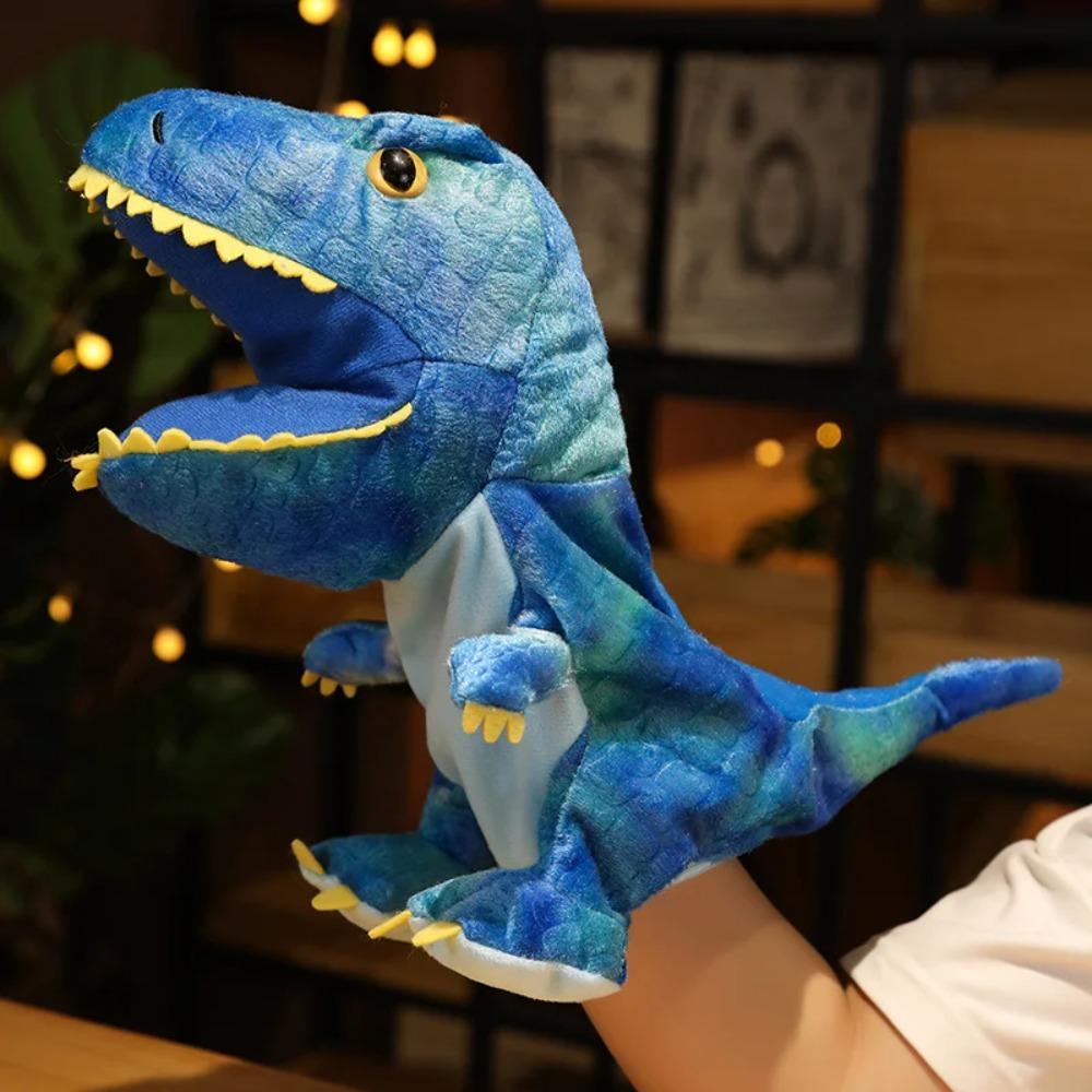 New 11 style Dinosaur Hand Puppet Plush toys Kindergarten performance Hand control glovesTriceratops Tyrannosaurus Dilophosaurus