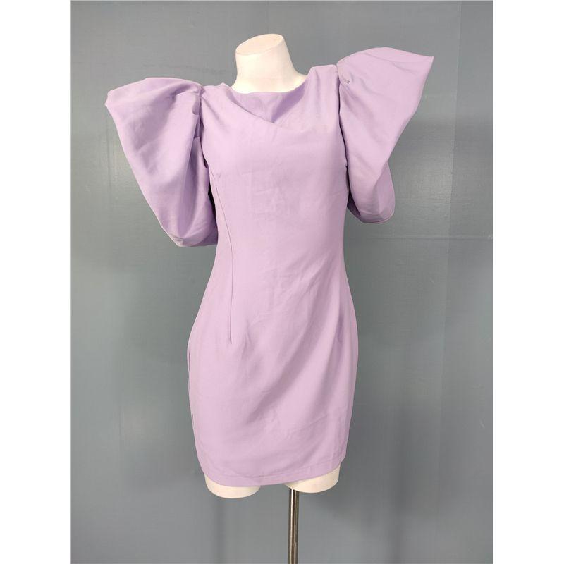 Foreign Trade Order in Home French style Temperament Lotus Leaf Sleeve Slim fit Socialite Party Party Banquet Evening dress Personality Dress