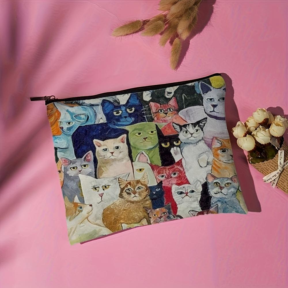 

Милая причудливая косметичка с дизайном в виде кота — вместительный дорожный органайзер для косметики с отделением для монет, легкий, универсальный и простой в уходе Style-01