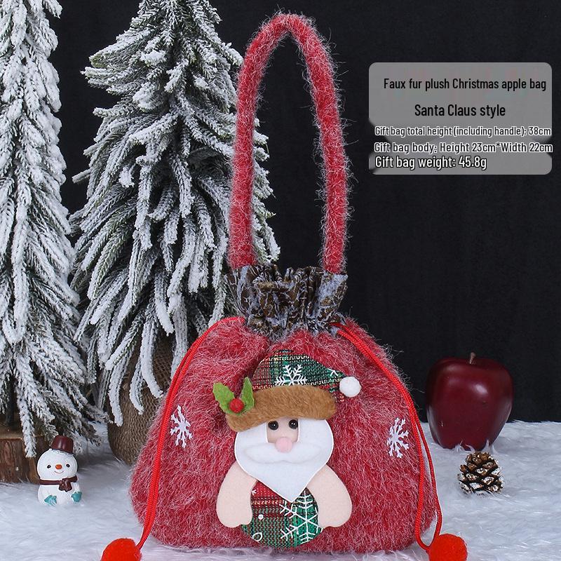 Internationale Weihnachts-Jutesack-Geschenktüten-Ornamente: Zeichentrick-Apfel- und Süßigkeitstüten für den Kindergarten