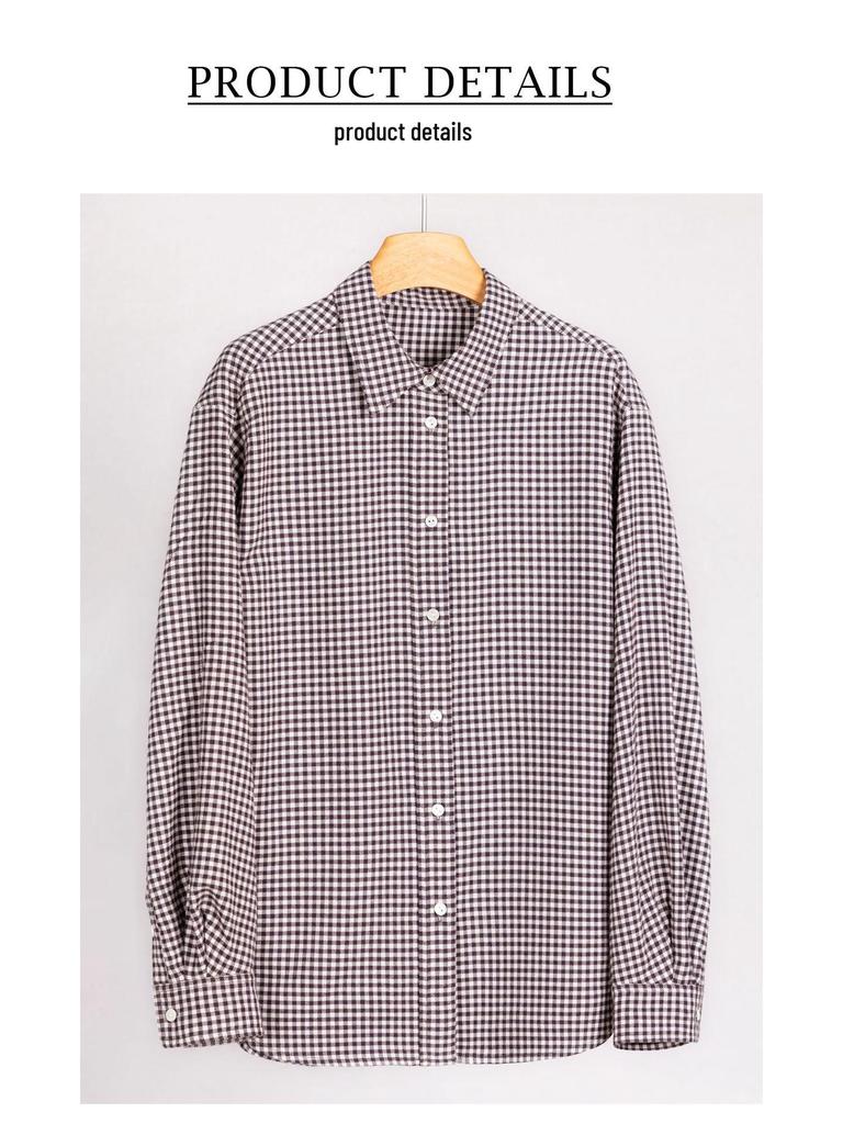 2025 New Women's Korean-Style Plaid Brushed Shirt - Loose Fit