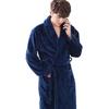 Herren Bademantel aus Plüsch-Korallenfleece-Flanell in mittlerer Länge für Herbst/Winter