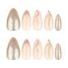 Gold Glitter Wave Line Press-On Nails, Medium-Short Almond Shape