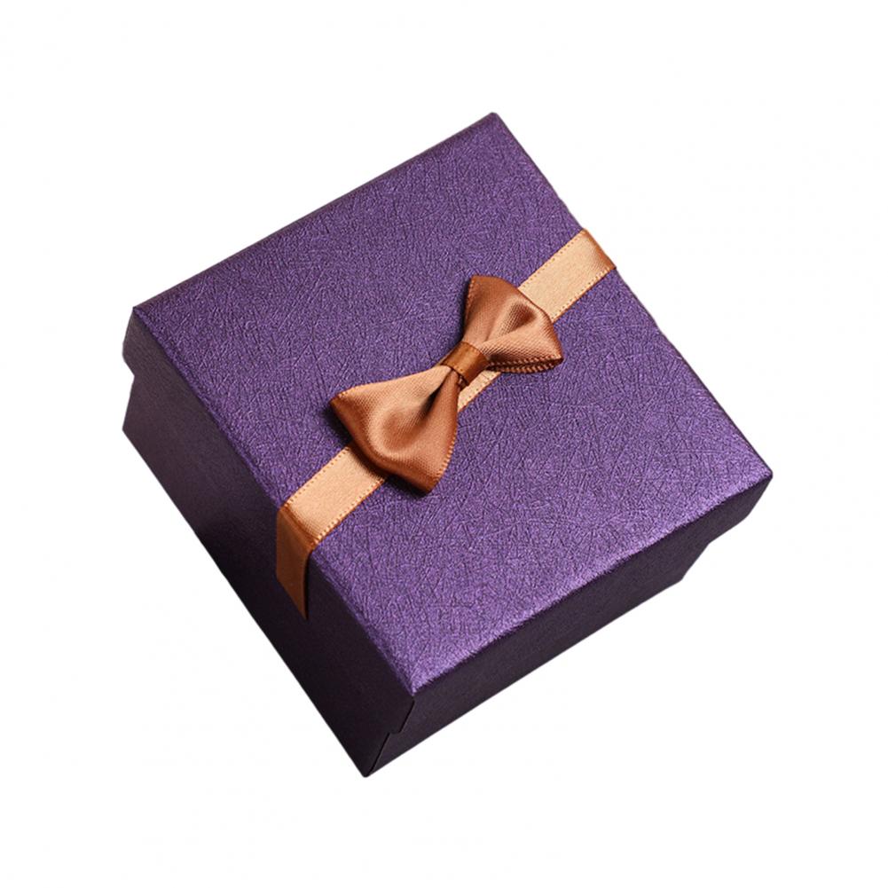 Presentförpackning med bandrosett och kudde Alla hjärtans dag Brudtärna Bröllop Födelsedagspresent Inslagning med lock Bärbar smyckespåse
