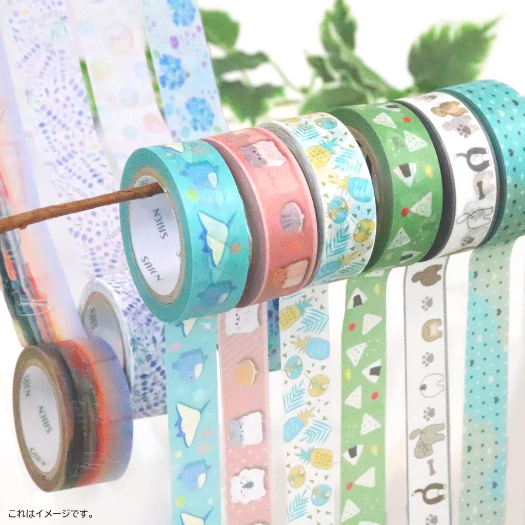 Kamiiso Sangyo Masking SAIEN Set each of Rose Lavender and Rainy Made in 20mm Wide x 3 Tape, Original, 3-Pattern (1 Garden, Field, Hydrangea), Japan,