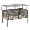 4 Piece Outdoor Sofa Set with Cushions Light Grey Poly Rattan & Glass