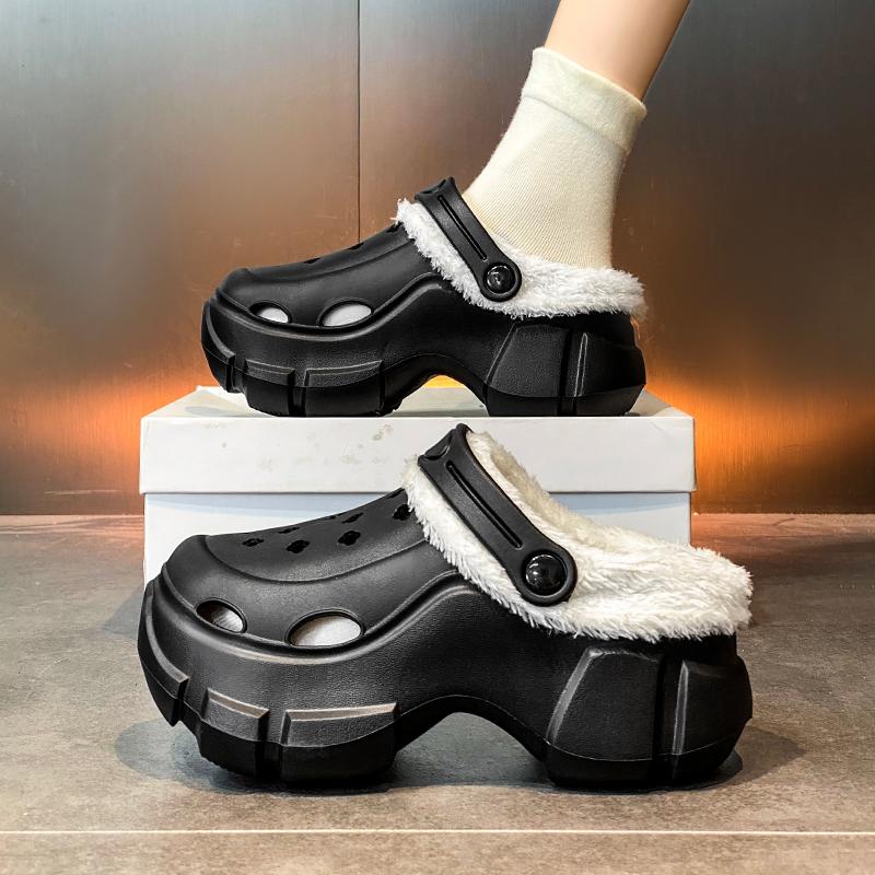 Women's Winter Platform Sandals Slippers Shoes Outdoor Thick Sole Shoes Lightweight Breathable Women Fur Flats slippers