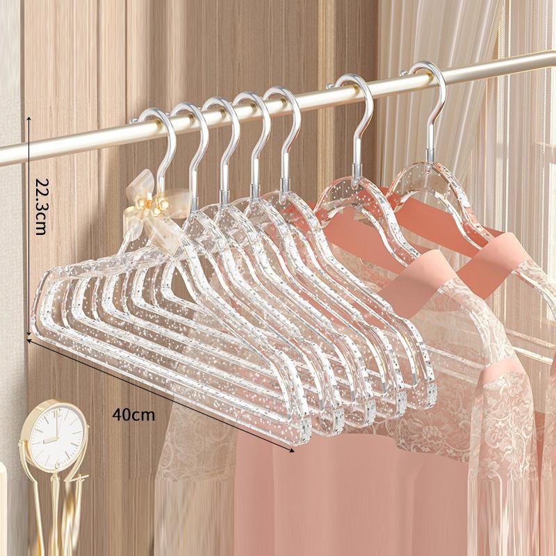 Clothes Rack Women'S Traceless Household Transparent Plastic Clothing Store Gold Powder Drying Rack