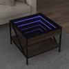VidaXL Coffee Table with LED Infinity Brown Oak 50x50x38 Cm, Side Table, Living Room Table, End Table, 847701