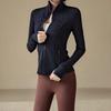 Women's Quick-Dry Slim Fit Yoga Jacket - Stand-Up Collar, Zipper, Long Sleeve for Running & Cycling in Autumn