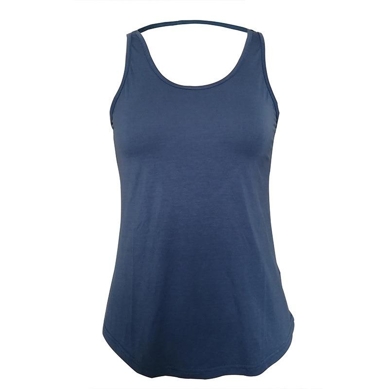 Women Loose Fit Halter Neck Backless Sleeveless Yoga Top