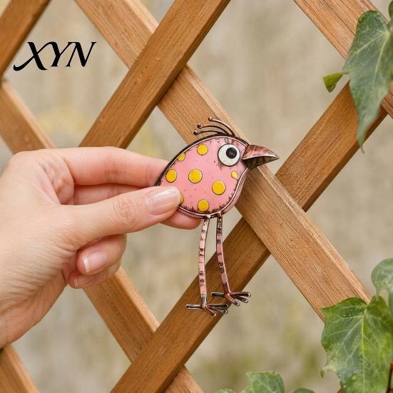 Leaf Pattern Bird Decor 3Pcs Wooden Birds Wall Art Decor, Distressed Hangings, Funny Long Leg Hanging Sculpture, Boho Farmhouse Decorations