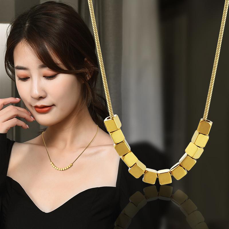 Elegant Titanium Steel Geometric Necklace Perfect For Couples And Gift Giving