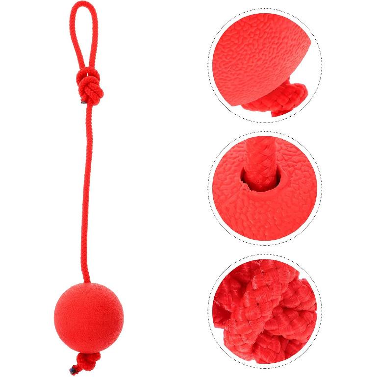 ABOOFAN Dog Ball On a Rope Rubber Rope Balls Tug Ball Toy for Medium and Small Dog Chew, Pull, Throw, Tug