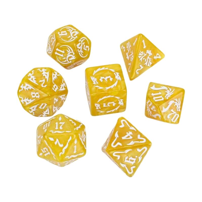 7Pcs Different Number of Face Educational Number Dices Desktop Acrylic Dices Set