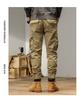 Mens High-Quality Thickened Cotton Work Pants with Multi-Pockets and Cuffed Design for Spring and Autumn