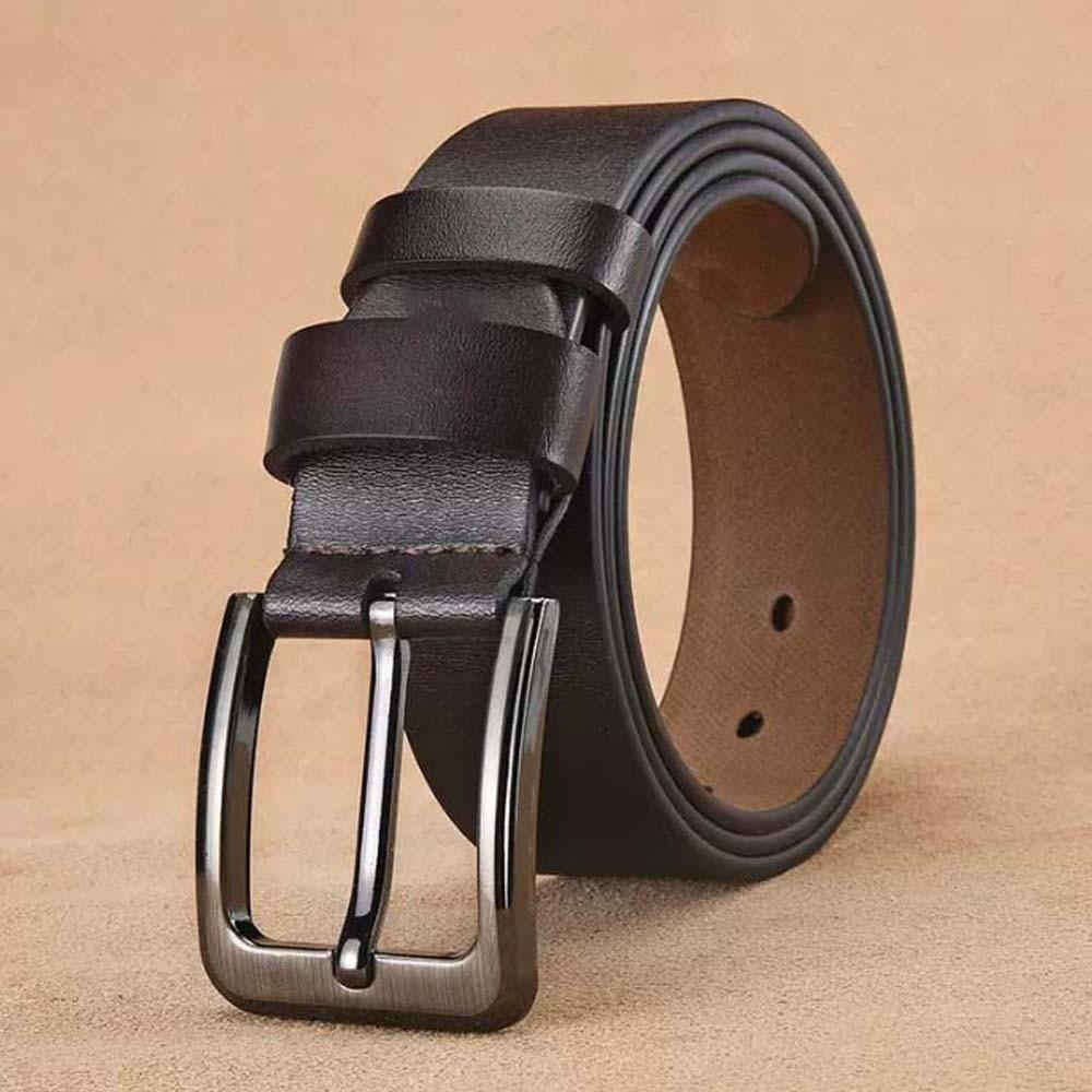 Retro Men Wide Belt Zinc Zinc Alloy Jeans Waistband Adjustable PU Leather Belt  Party