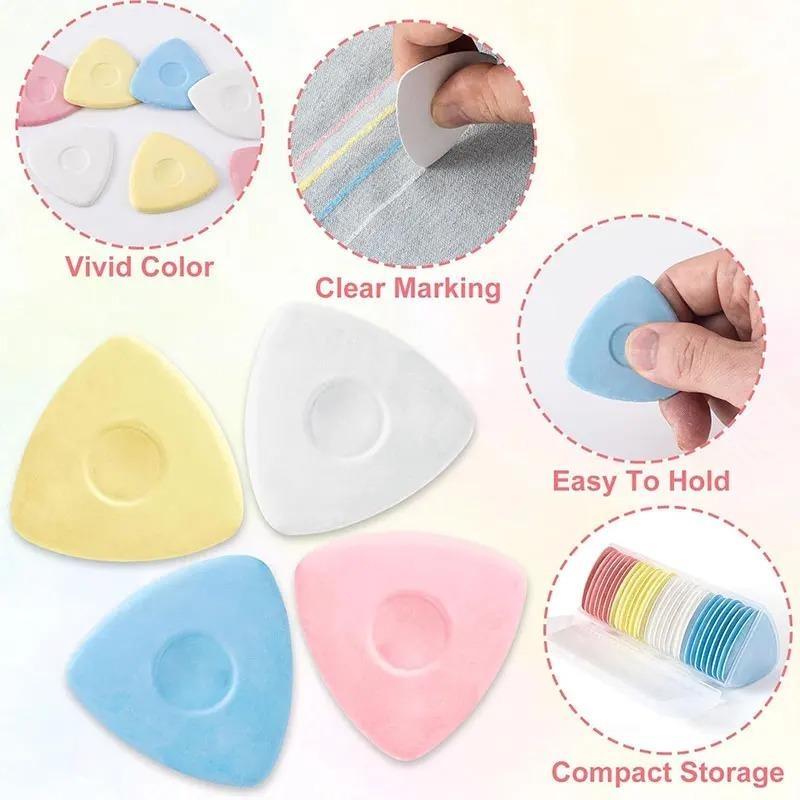 Auslöschbares Stoffschneiderkreide-Set | Mehrfarbiges Markierungswerkzeug für Schnittmuster, Bekleidungspatchwork DIY Nähzubehör in Box