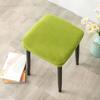 1Pc Stool Cover Dustproof Polyester Elastic Stool Chair Covers Removable Square Seat Cover Solid Color Chair Covers